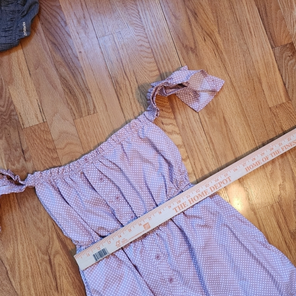 Showpo maxi dress blush polka dot off the shoulder peasant party romantic size 4 - Picture 12 of 12